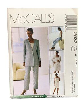 McCalls 2537 Womens Jacket Pant Shirt Skirt Sewing Pattern Size 20-22-24 Uncut